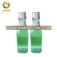 China custom transparent square glass water bottles 250ml